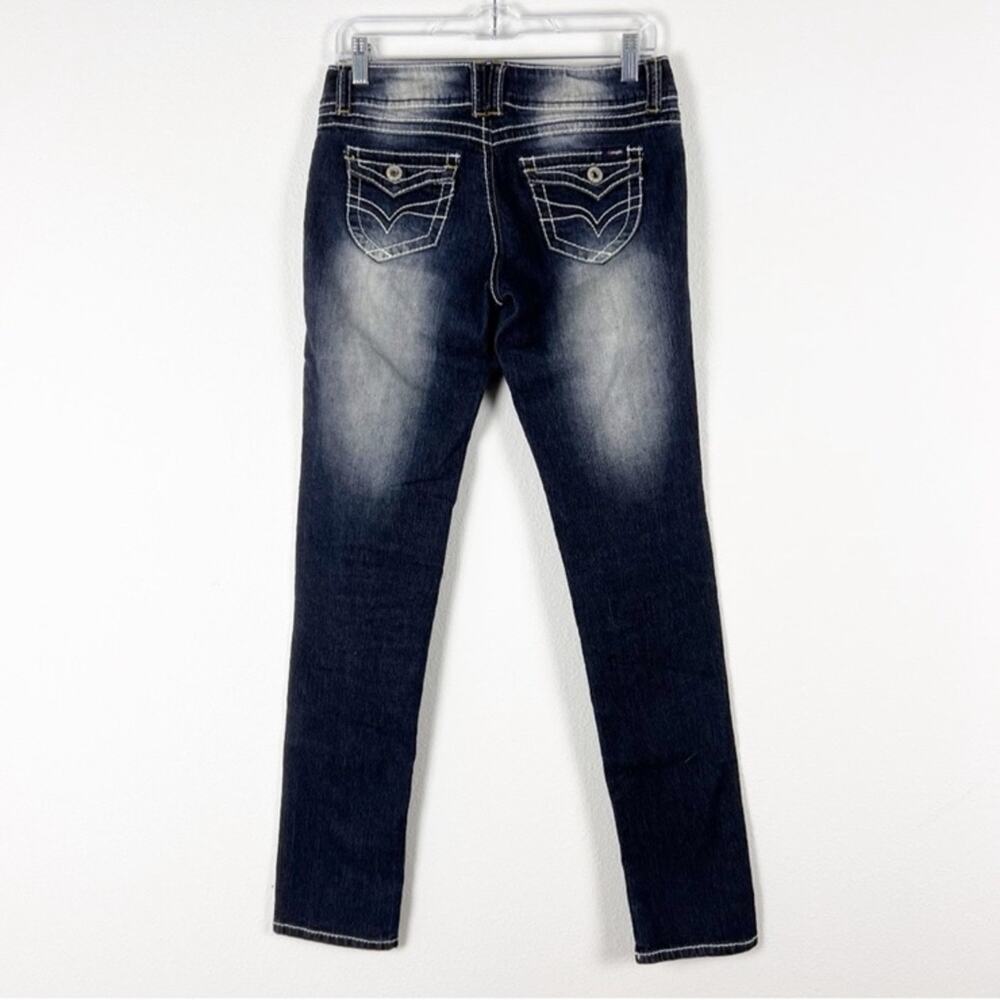 Y2K Angels Jeans Low Rise Slim Leg Jeans Blue Size 7 - Picture 2 of 4